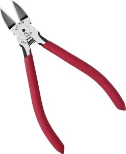 Wire cutters with a red handle